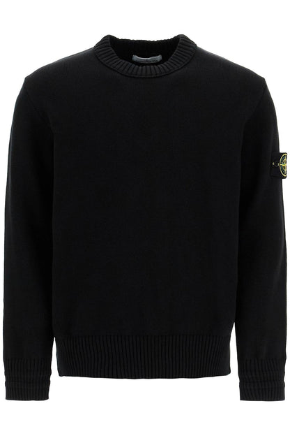 Cotton Stretch Pullover Sweater  - Black