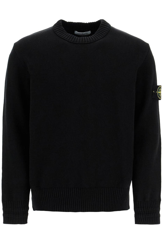 Cotton Stretch Pullover Sweater  - Black