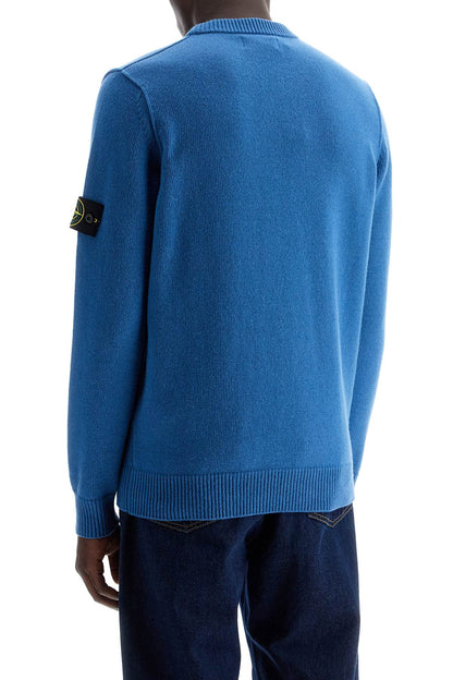 Crewneck Wool Blend Pullover  - Blue