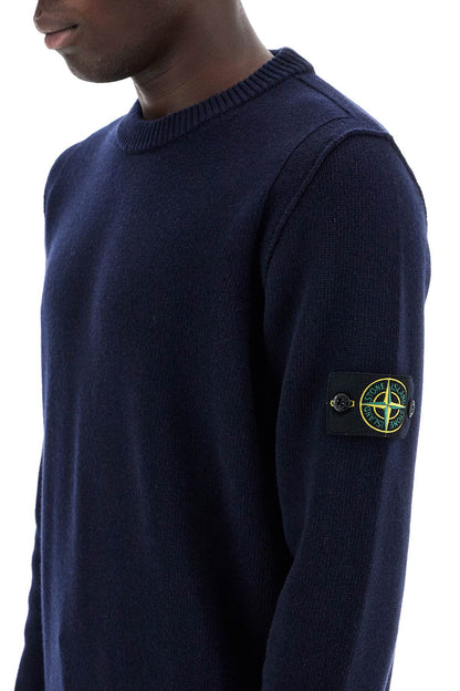 Crewneck Wool Blend Pullover  - Blue