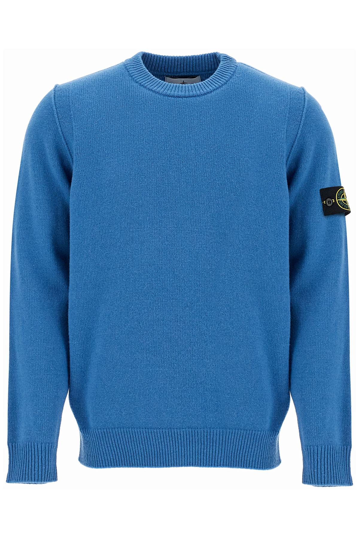 Crewneck Wool Blend Pullover  - Blue