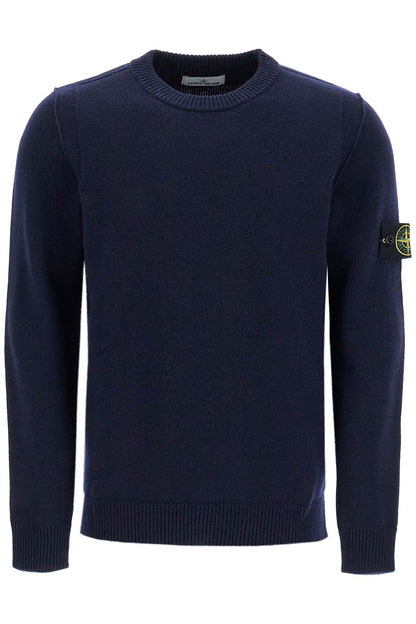 Crewneck Wool Blend Pullover  - Blue