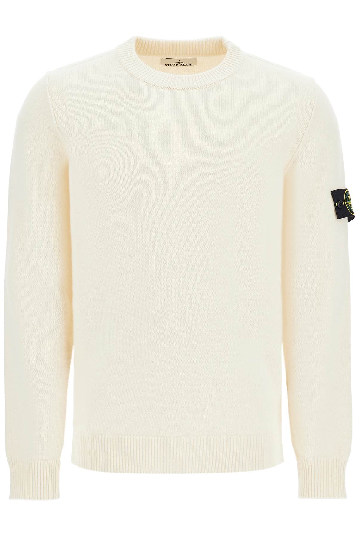 Crewneck Wool Blend Pullover  - White