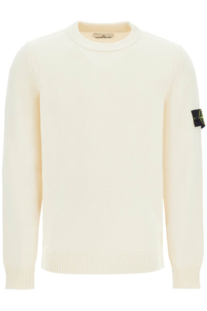 Crewneck Wool Blend Pullover  - White