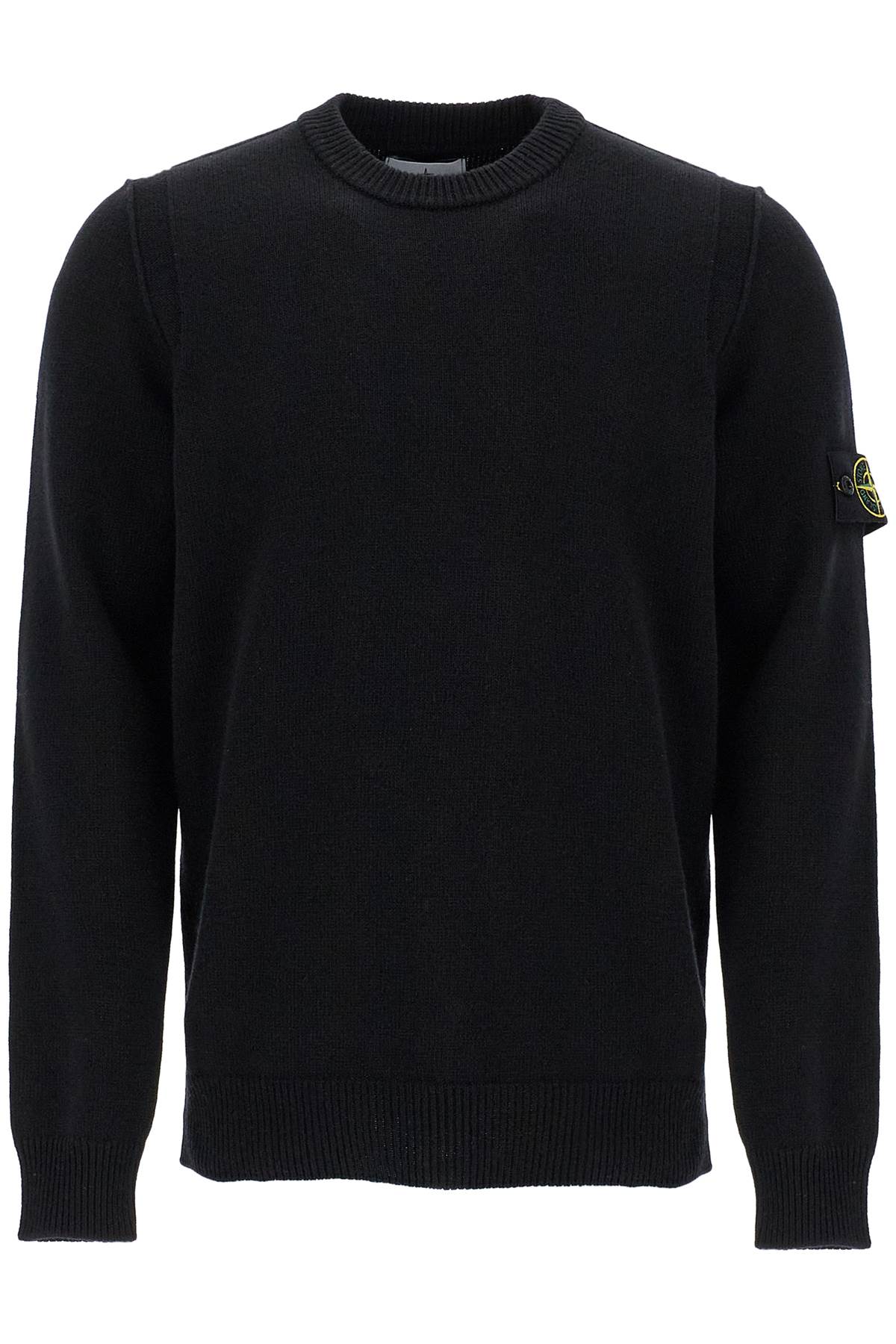 Crewneck Wool Blend Pullover  - Black