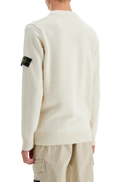 Crewneck Wool Blend Pullover  - White