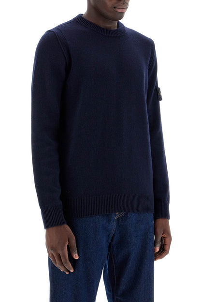 Crewneck Wool Blend Pullover  - Blue