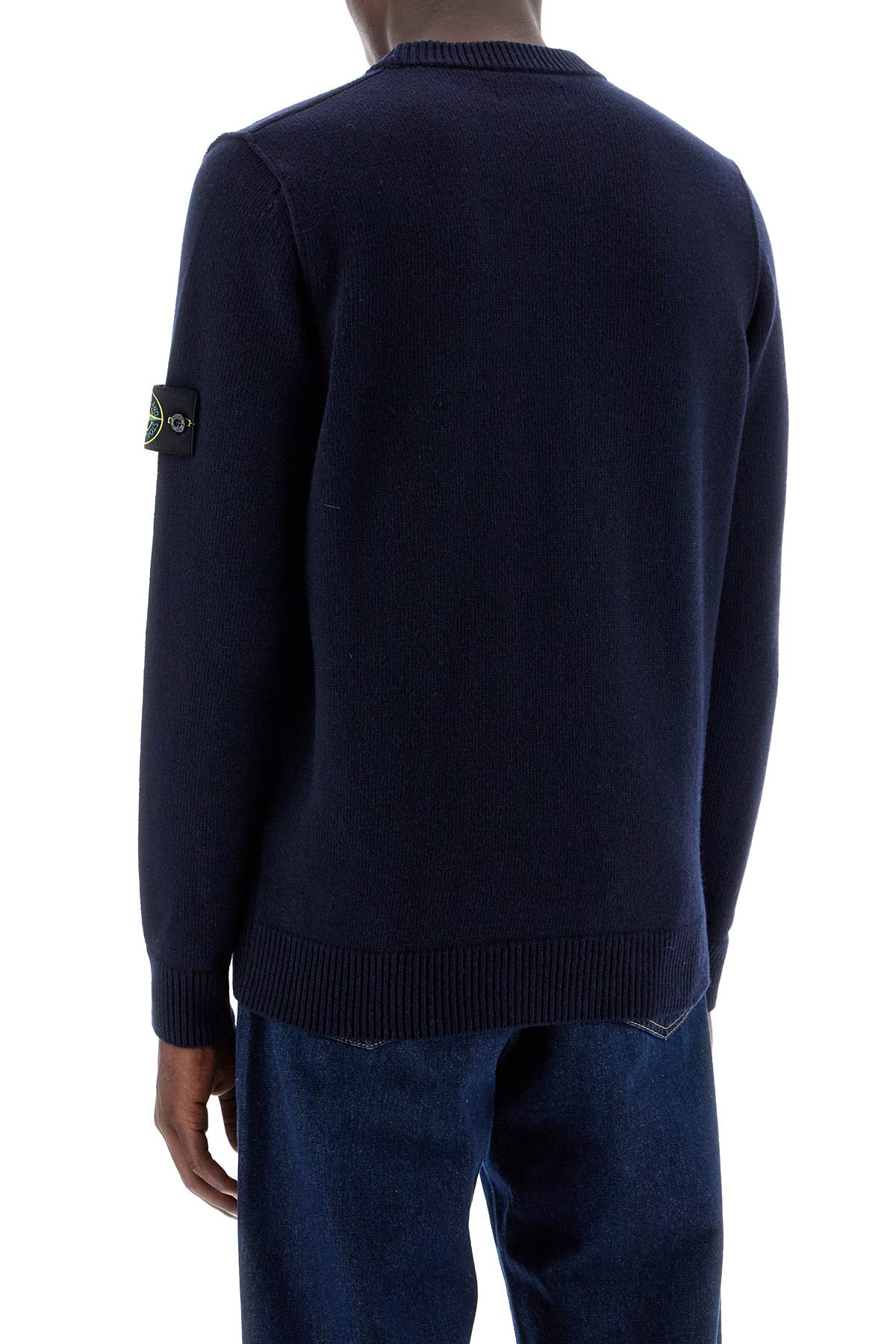 Crewneck Wool Blend Pullover  - Blue