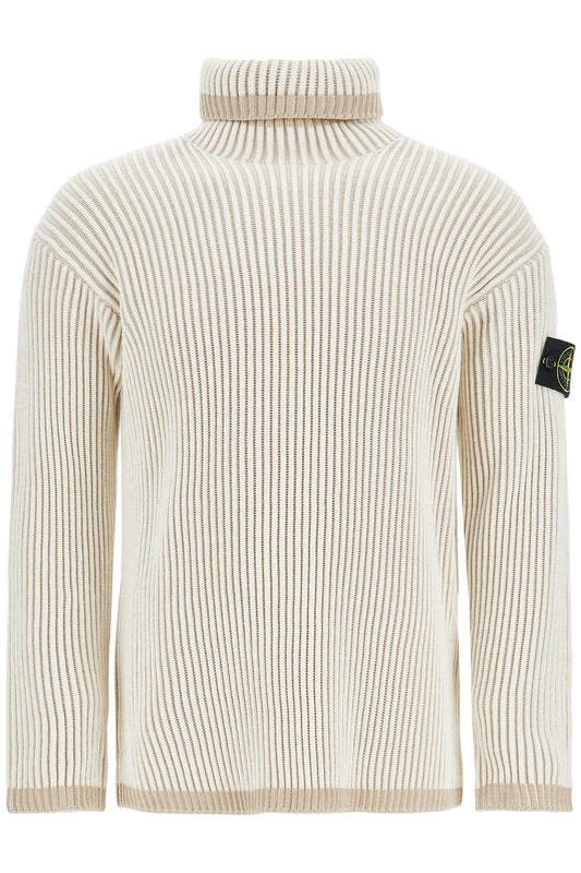 Ribbed Woolen Dolcevita  - White