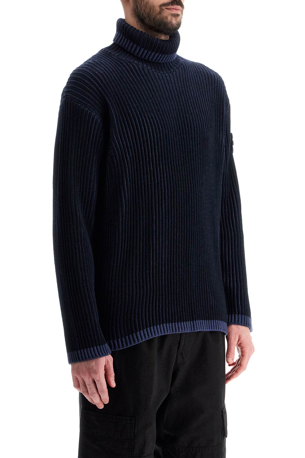 Ribbed Woolen Dolcevita  - Blue