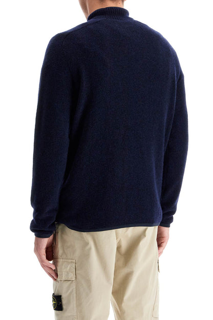 Brushed Wool Blend Pullover Sweater  - Blue