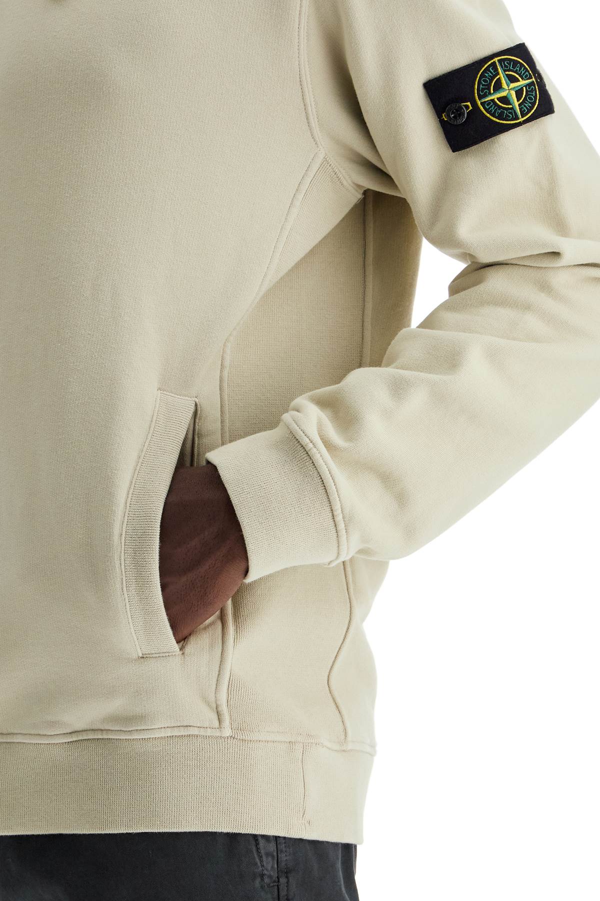 Organic Cotton Hoodie With Hood  - Beige