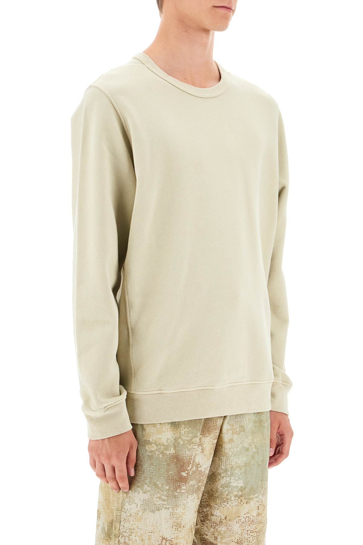 Organic Cotton Crewneck Sweatshirt  - Beige