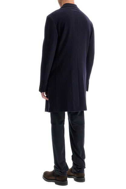 Midi Wool And Cashmere Coat  - Blue