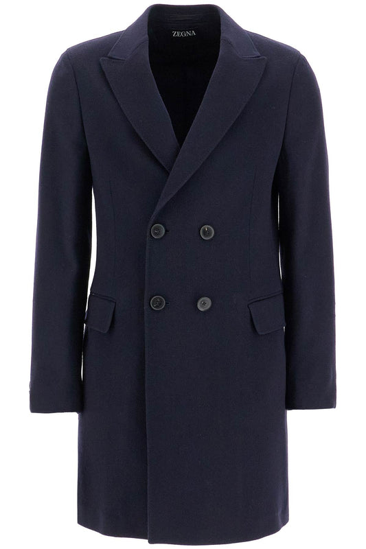 Midi Wool And Cashmere Coat  - Blue