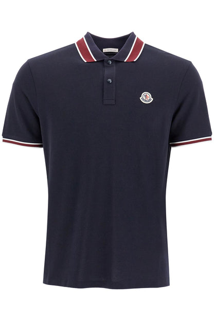 Striped Polo Shirt With Detailed Accents  - Blue