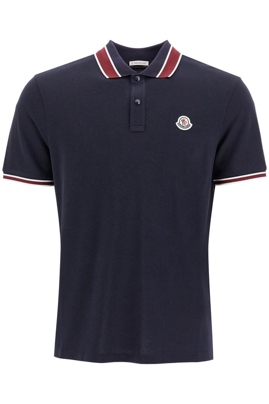 Striped Polo Shirt With Detailed Accents  - Blue