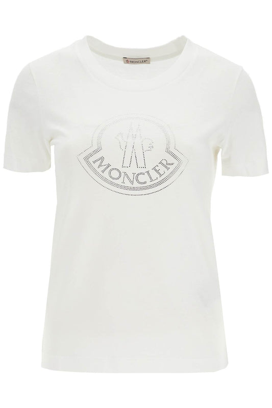 'logo Rhinestone T-shirt  - White