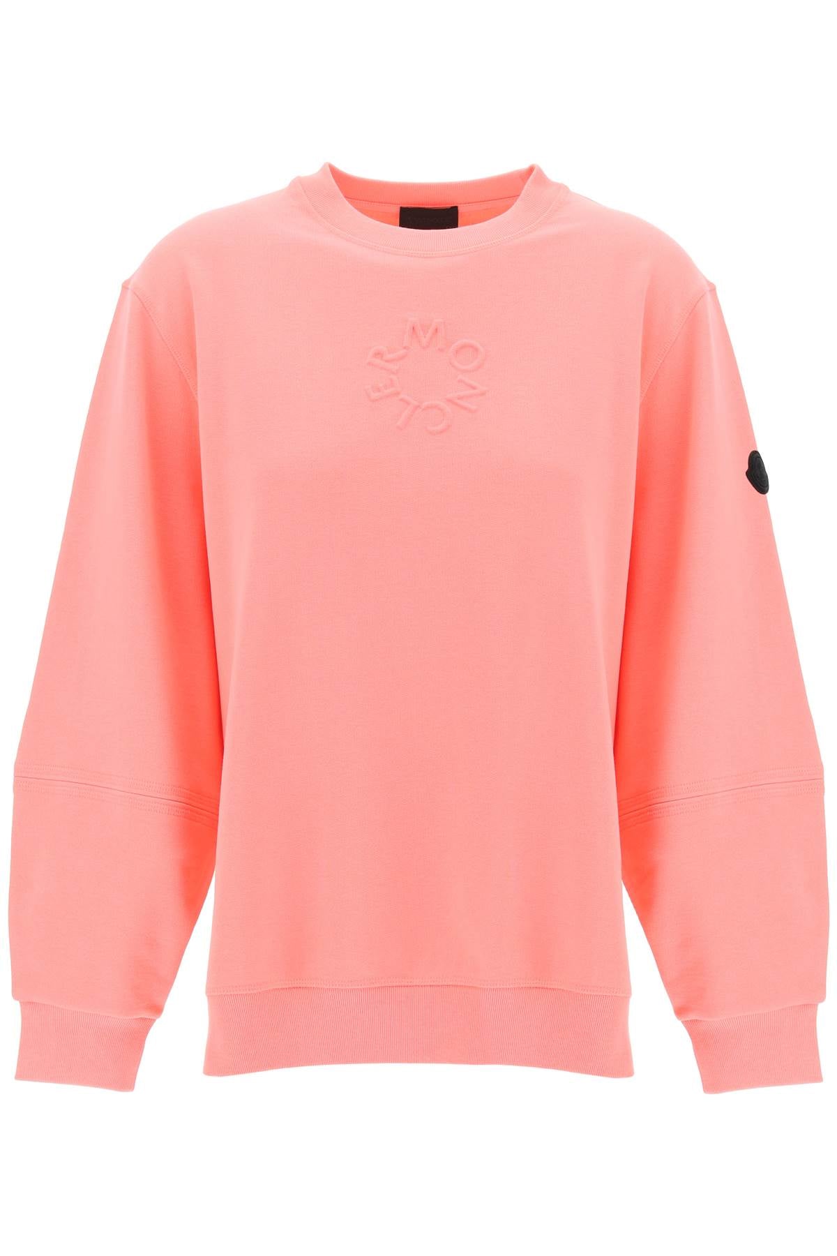 Crewneck Sweatshirt With Emb  - Pink