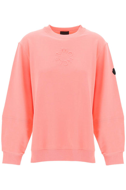 Crewneck Sweatshirt With Emb  - Pink