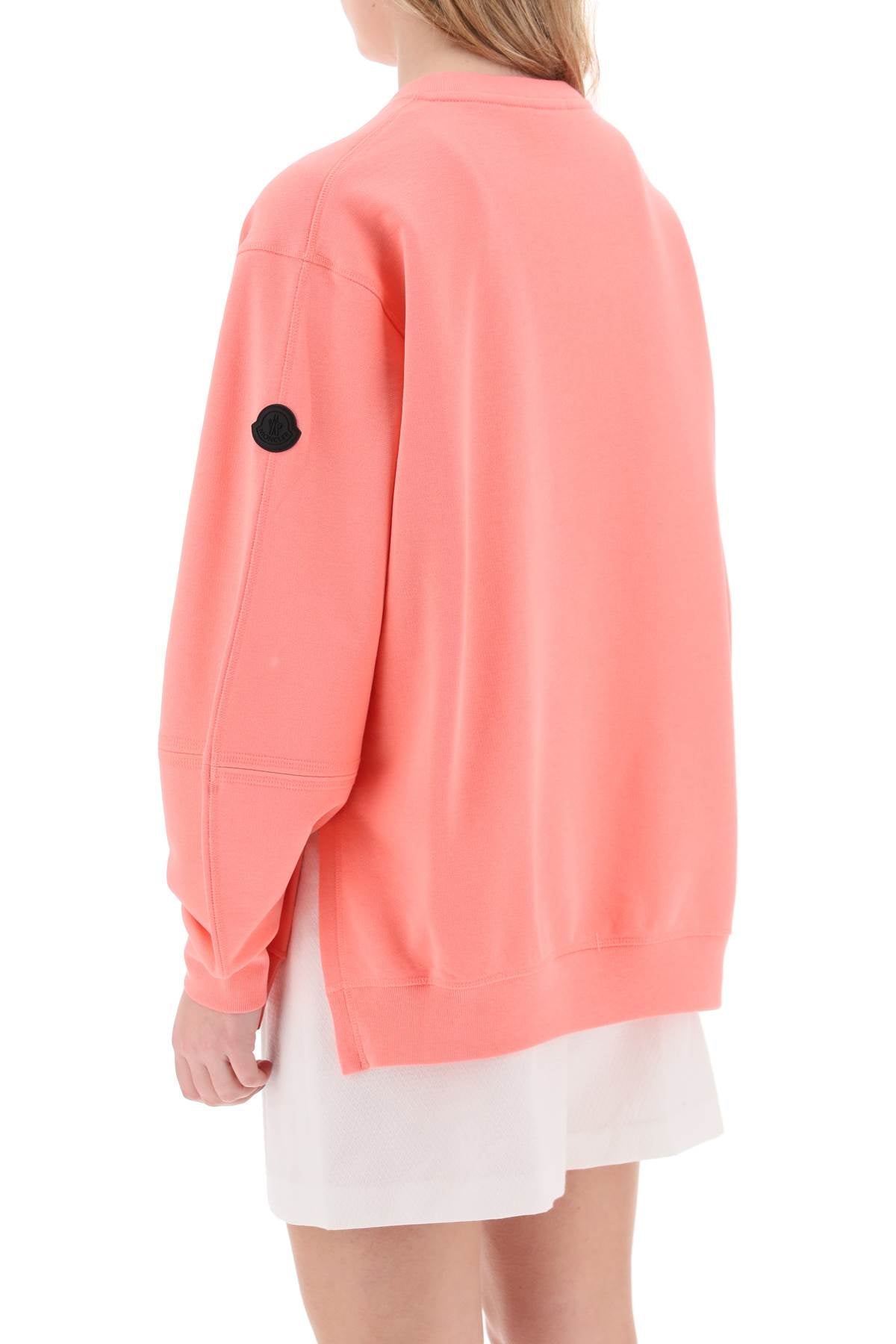 Crewneck Sweatshirt With Emb  - Pink