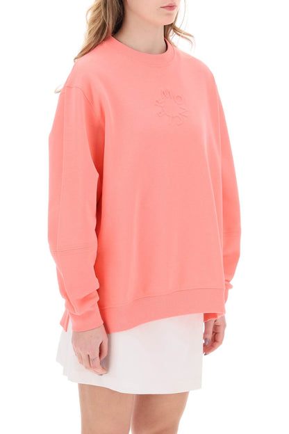 Crewneck Sweatshirt With Emb  - Pink