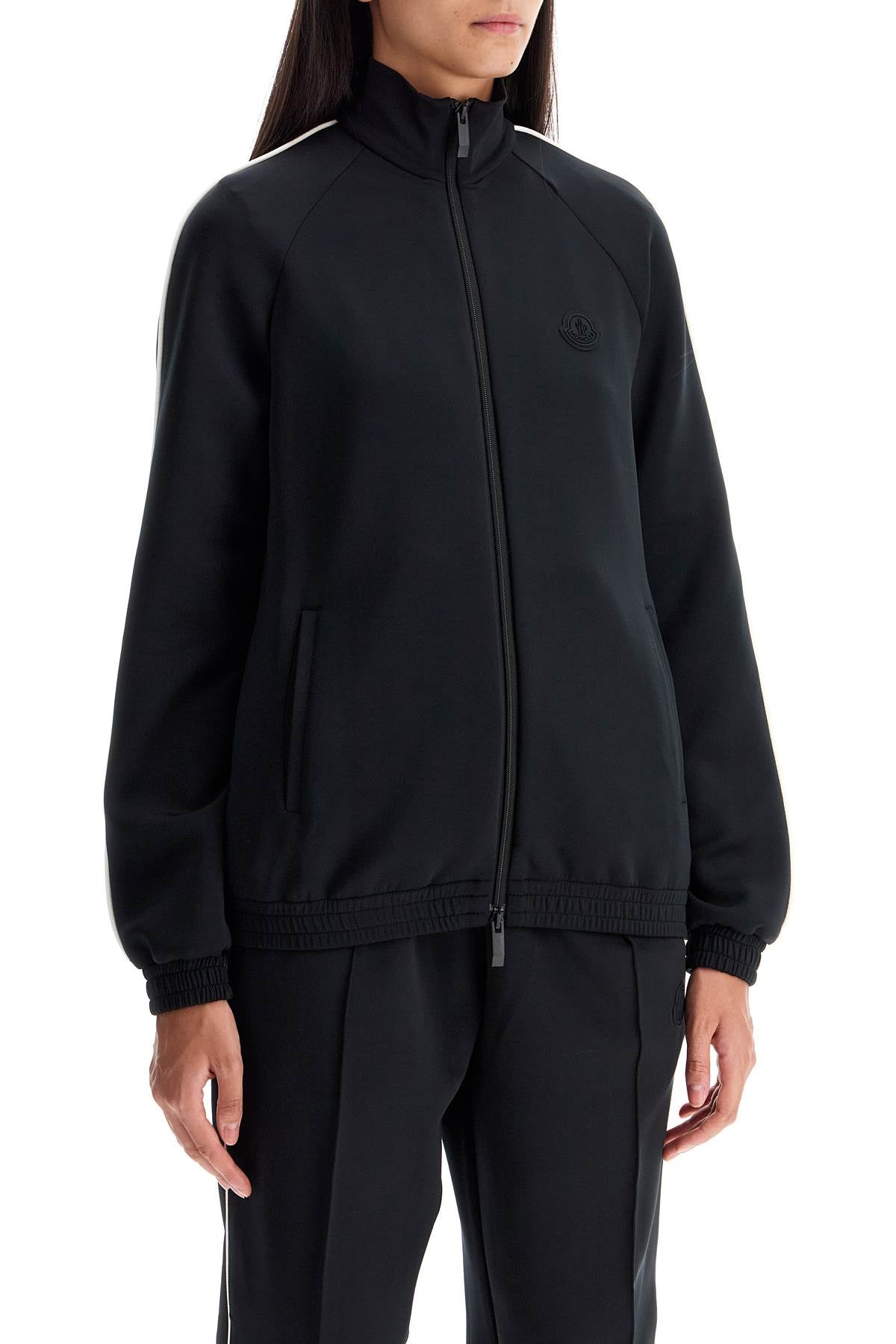 'zip-up Sweatshirt In Scuba  - Black