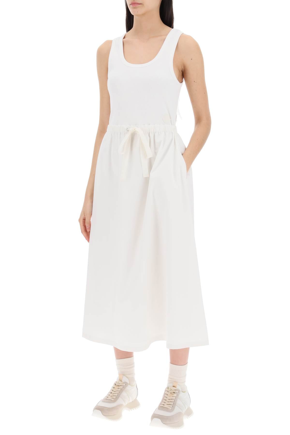 Two-tone Midi Dress  - White