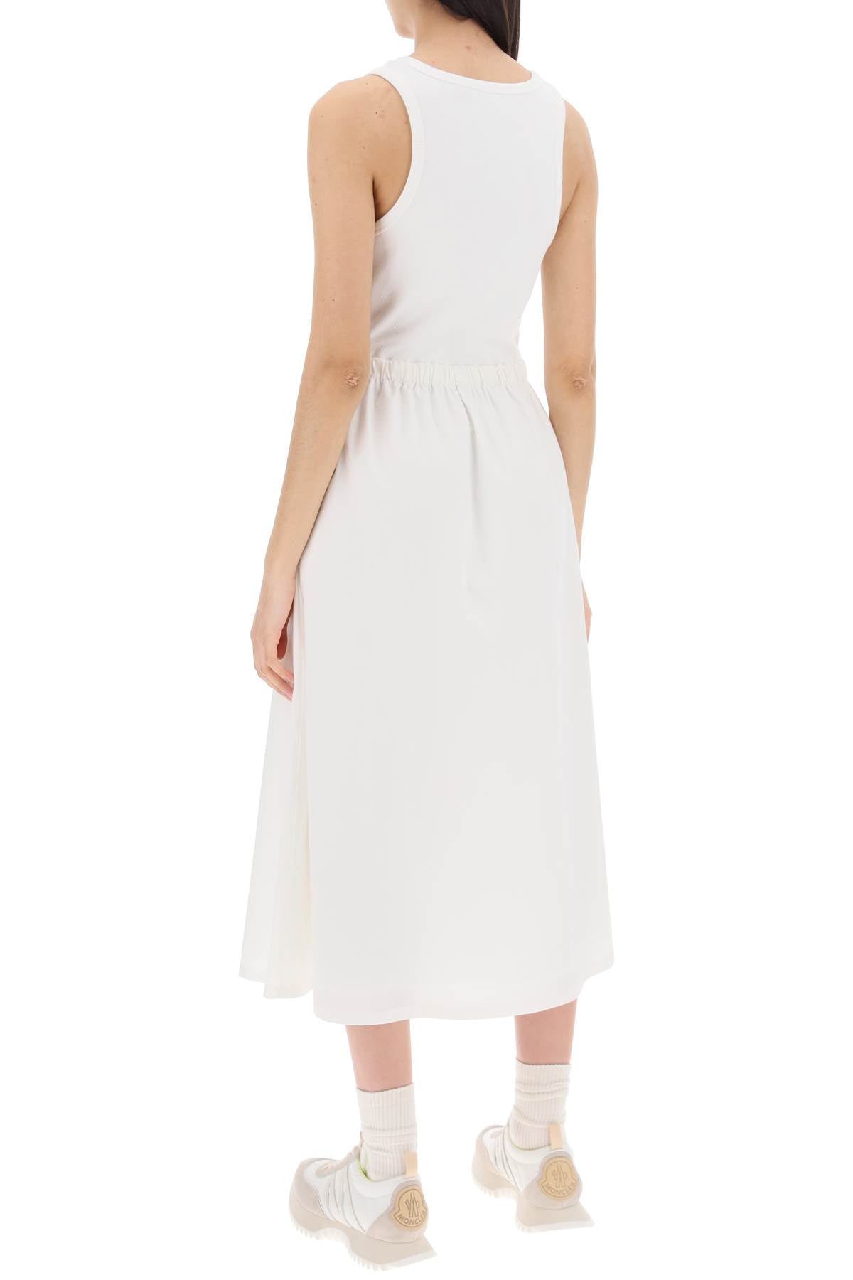 Two-tone Midi Dress  - White