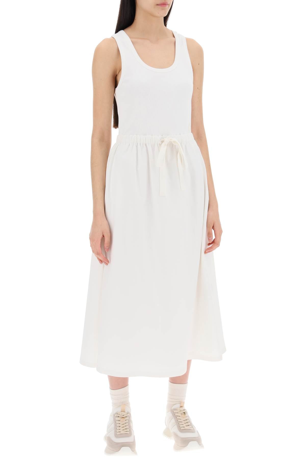 Two-tone Midi Dress  - White