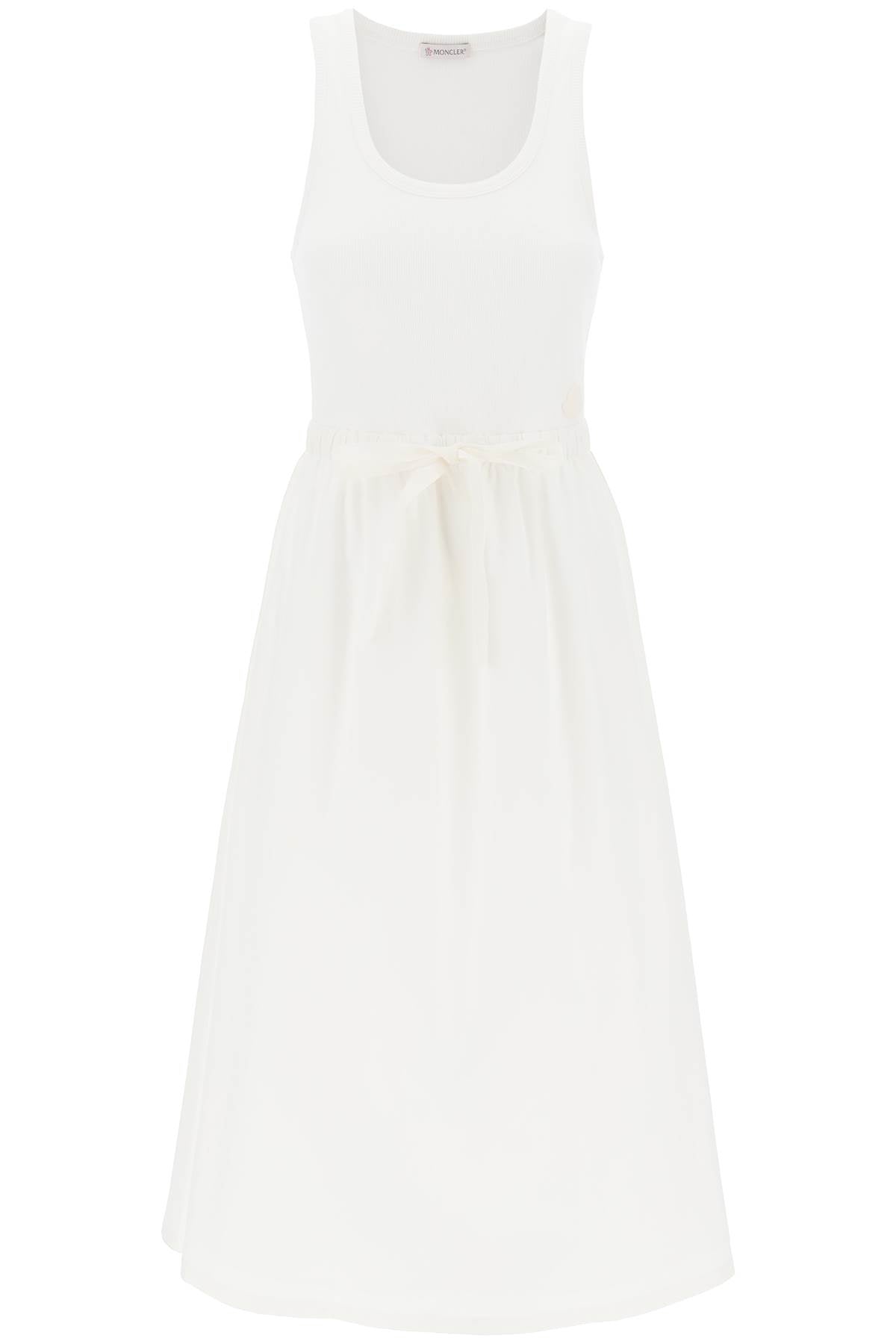 Two-tone Midi Dress  - White