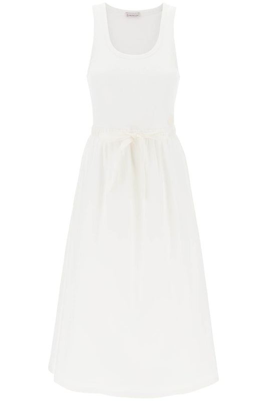 Two-tone Midi Dress  - White