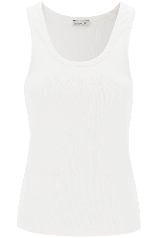 Sleeveless Ribbed Jersey Top  - White