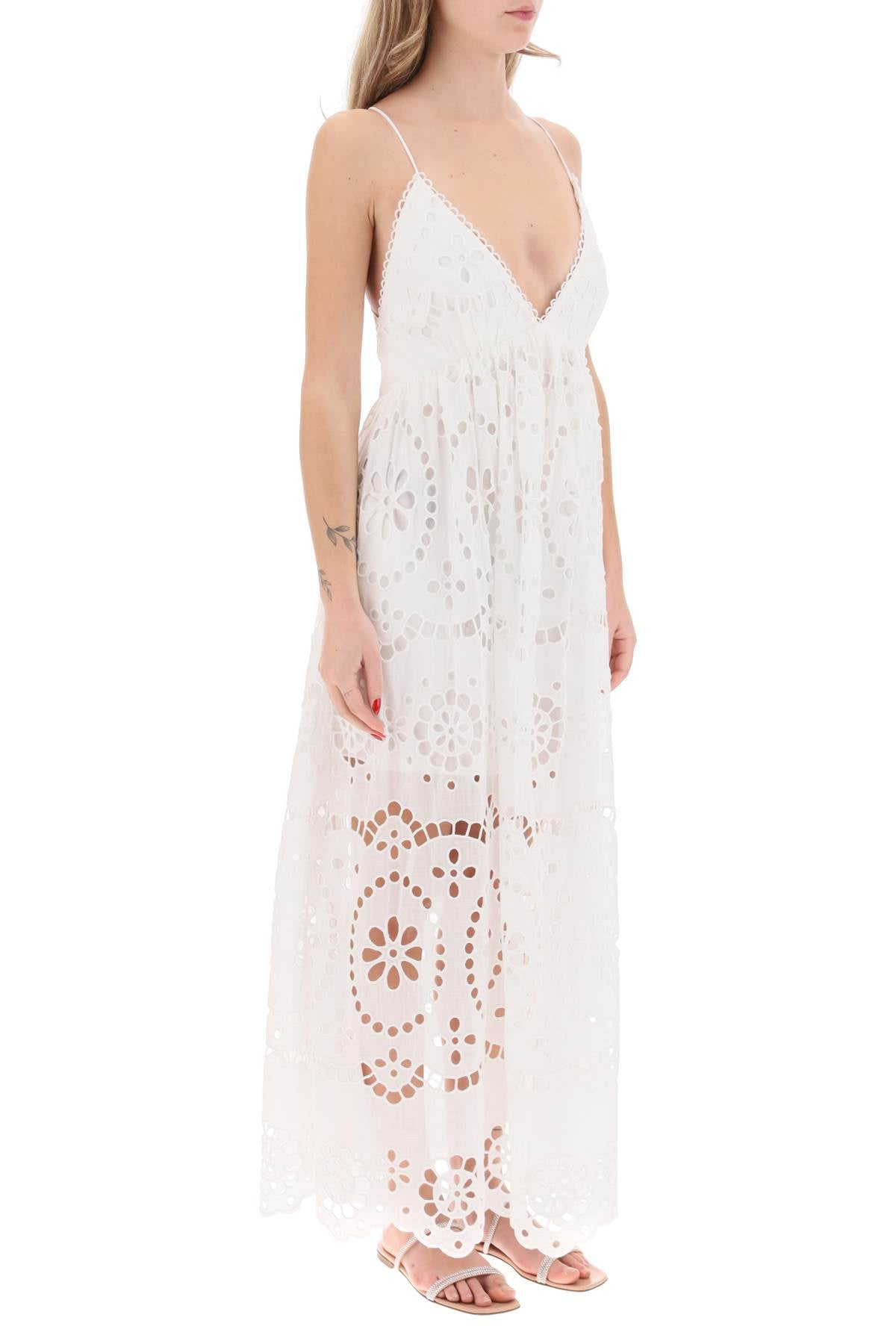 Lexi Maxi Dress In Broderie Anglaise  - White