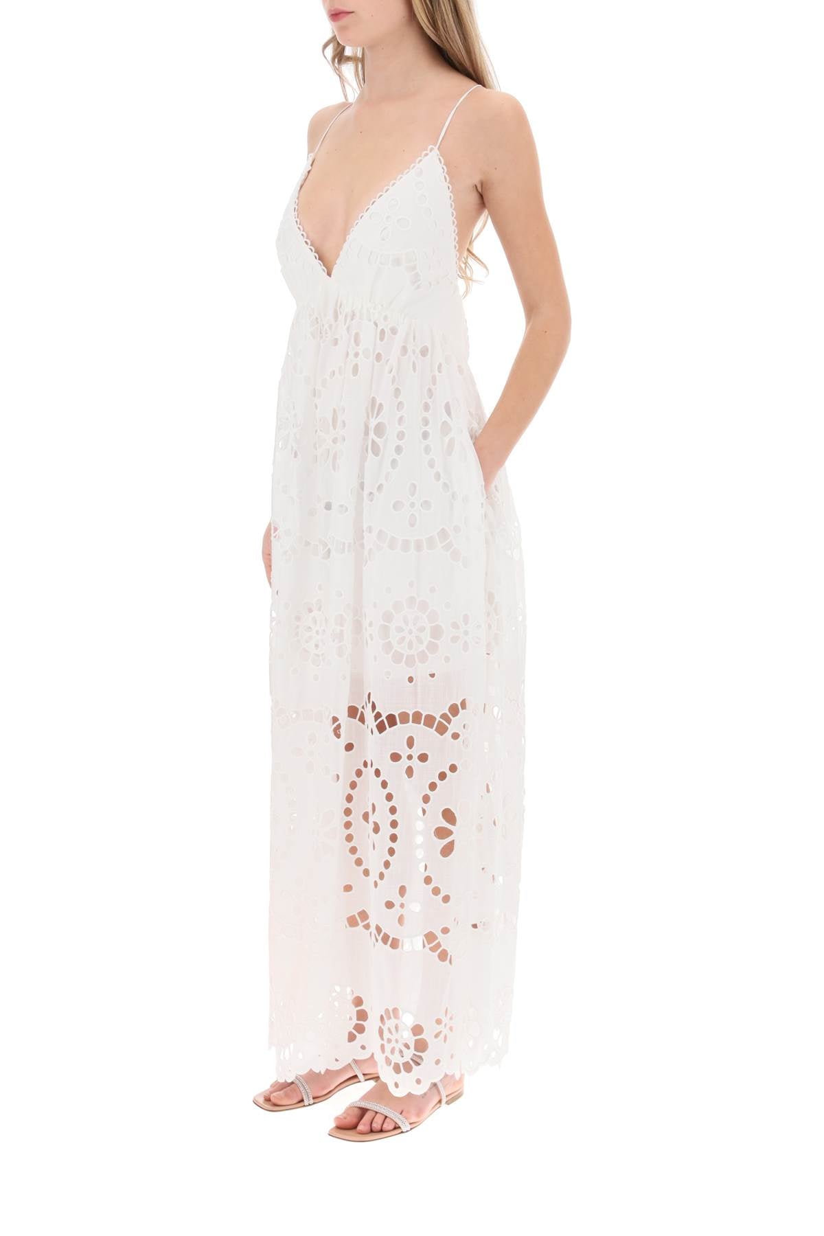 Lexi Maxi Dress In Broderie Anglaise  - White