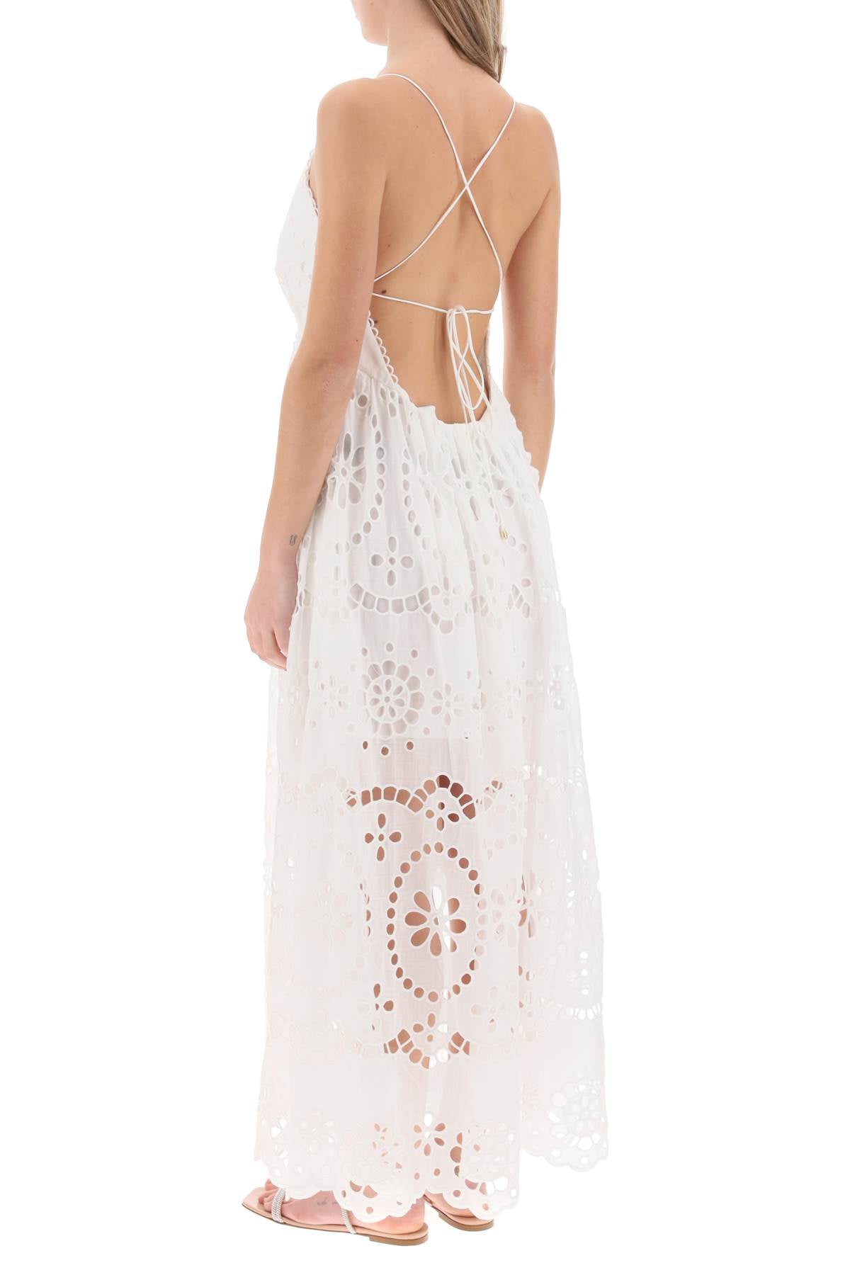 Lexi Maxi Dress In Broderie Anglaise  - White