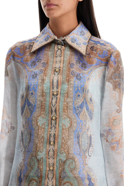 Eden Paisley Print Shirt  - Light Blue