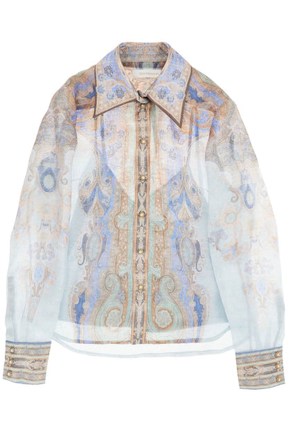 Eden Paisley Print Shirt  - Light Blue