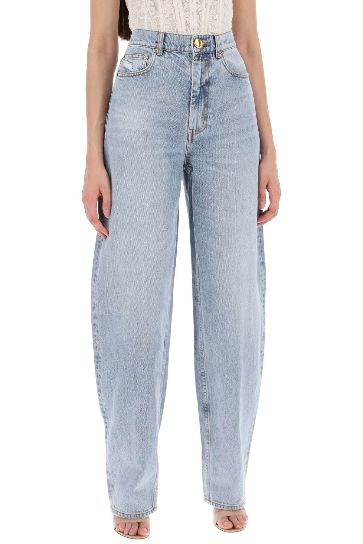 "curved Leg Natural Jeans For  - Light Blue