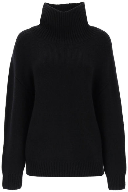 'landen' Oversized Funnel-neck Sweater  - Nero