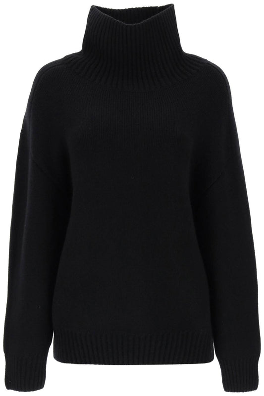 'landen' Oversized Funnel-neck Sweater  - Nero