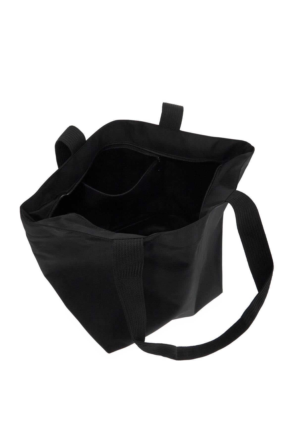 Large Two Tone Tote Bag  - Black