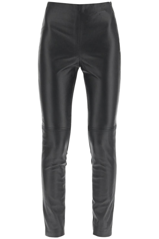 Leather And Jersey Leggings  - Nero