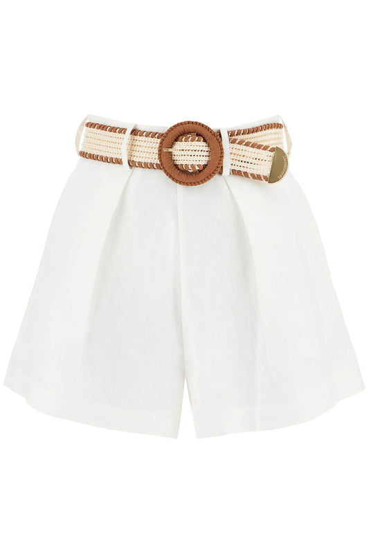Halliday Linen Tuck Shorts  - Bianco