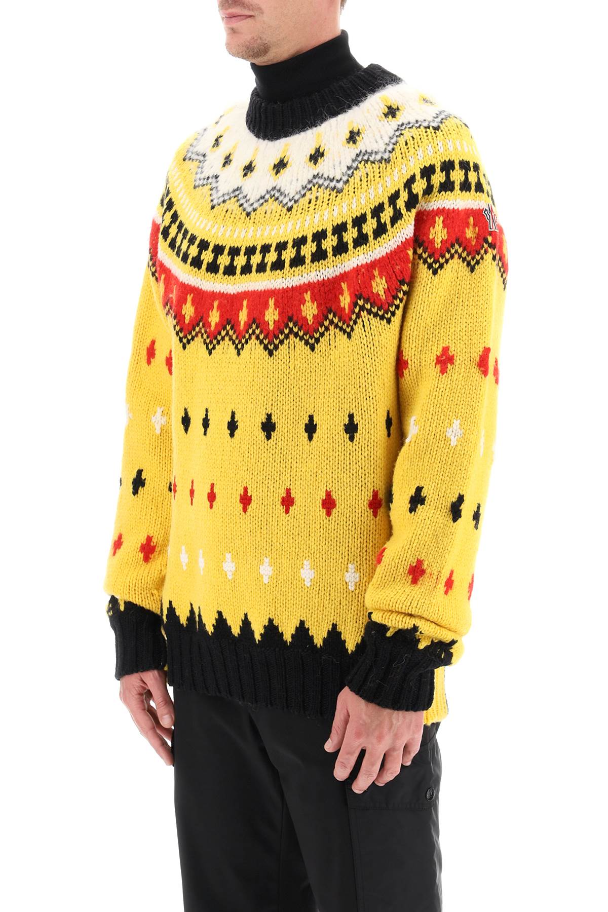 Fair Isle Sweater In Wool And Alpaca  - Giallo