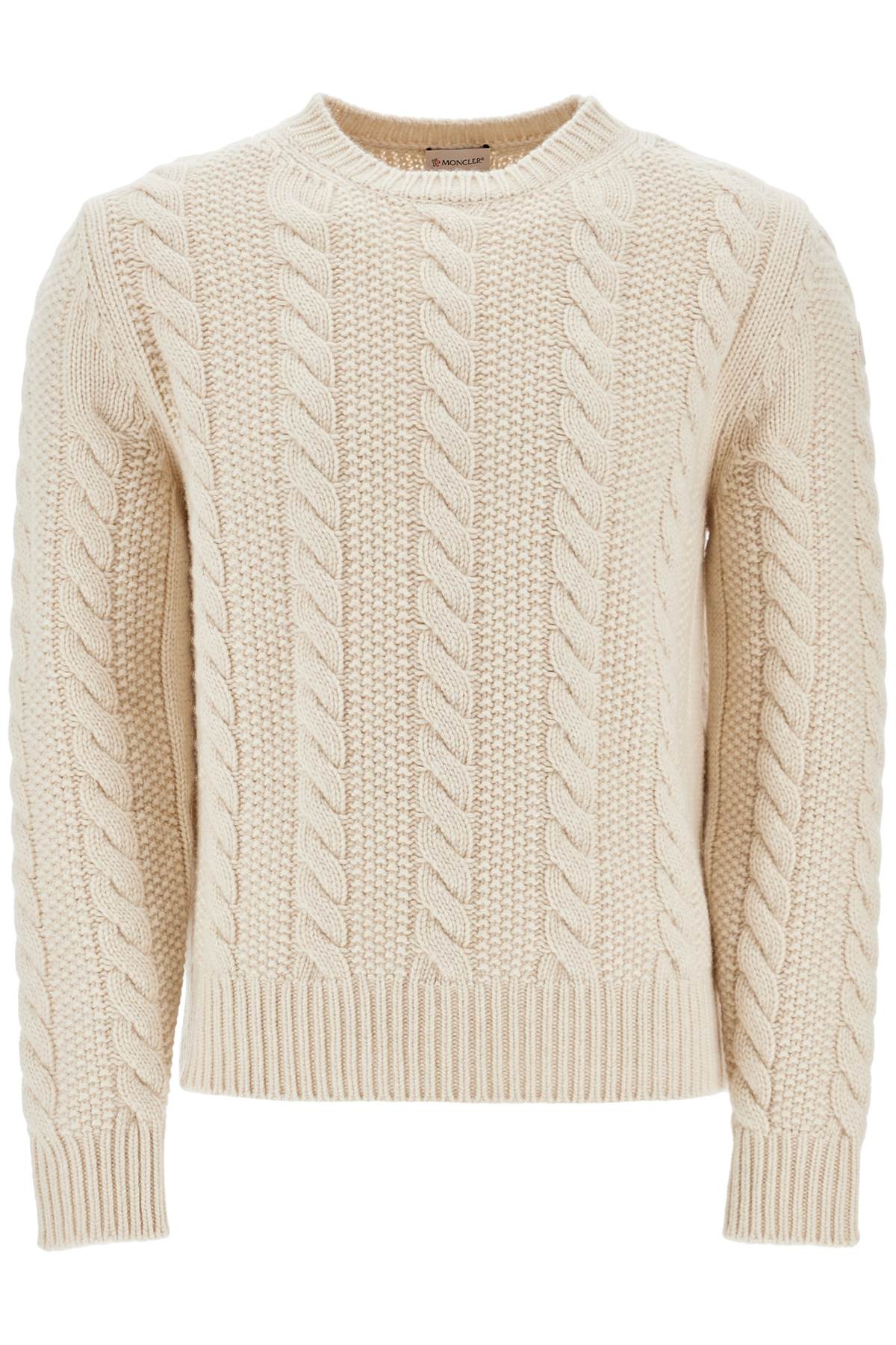 Wool And Cashmere Cable Knit Pullover  - White