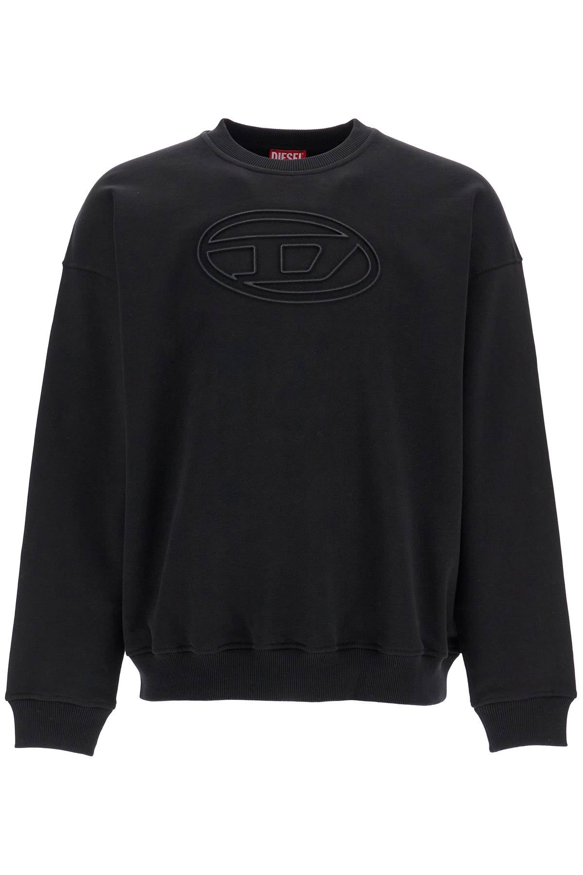 Black Cotton Sweatshirt With Embroidered S-mart-bigoval Logo  - Black