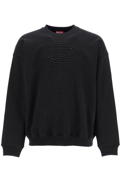 Black Cotton Sweatshirt With Embroidered S-mart-bigoval Logo  - Black