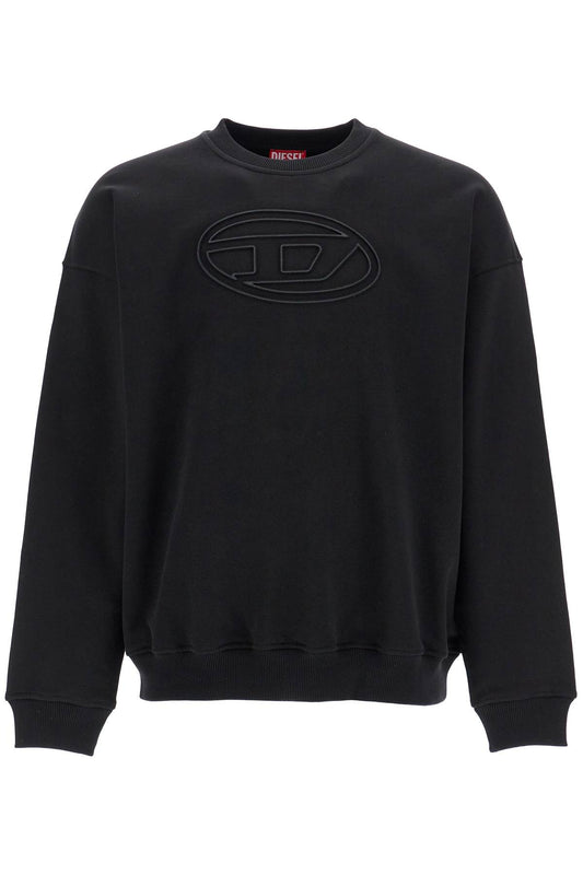 Black Cotton Sweatshirt With Embroidered S-mart-bigoval Logo  - Black