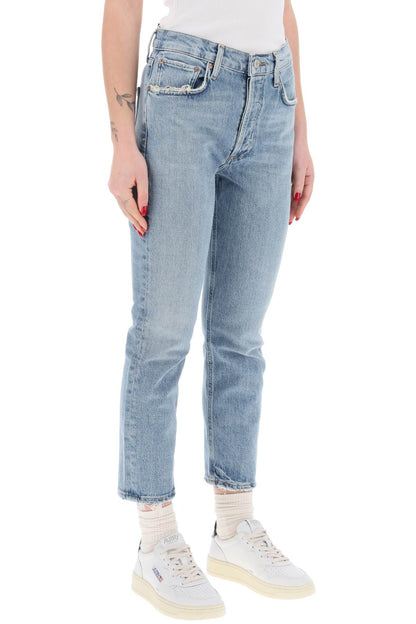 High-waisted Straight Cropped Jeans In The  - Blue